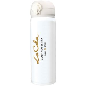 Promotional 600ml Vacuum Steel Flasks with company logos